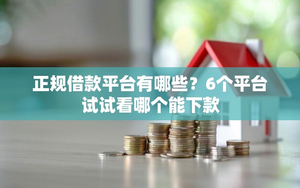 正规借款平台有哪些？6个平台试试看哪个能下款