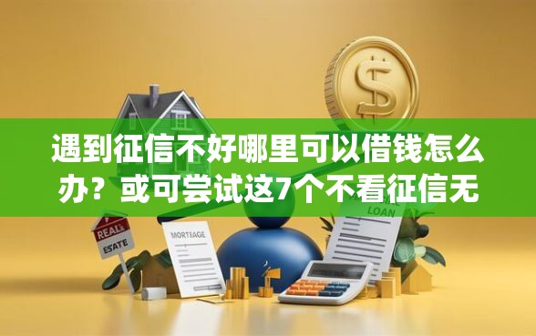 遇到征信不好哪里可以借钱怎么办？或可尝试这7个不看征信无视黑白百分百下款网贷app