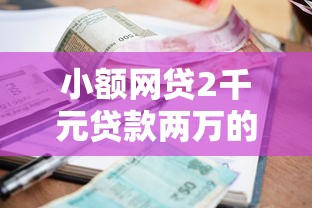 小额网贷2千元贷款两万的平台，小额贷款哪里最可靠的8个平台介绍