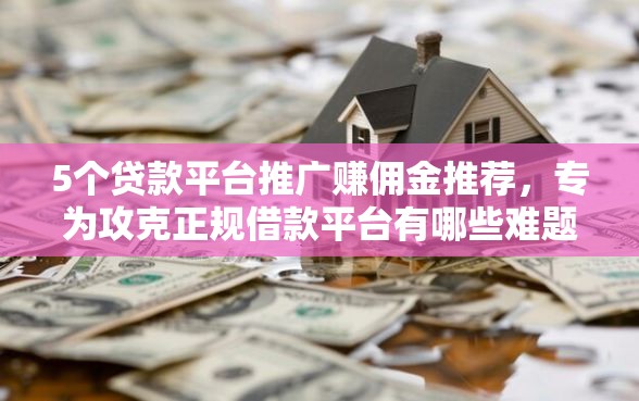 5个贷款平台推广赚佣金推荐，专为攻克正规借款平台有哪些难题