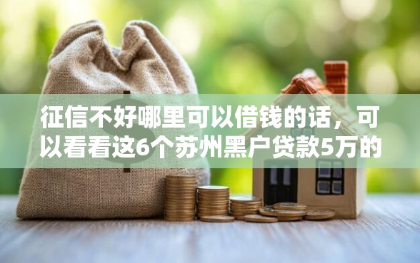 征信不好哪里可以借钱的话，可以看看这6个苏州黑户贷款5万的软件