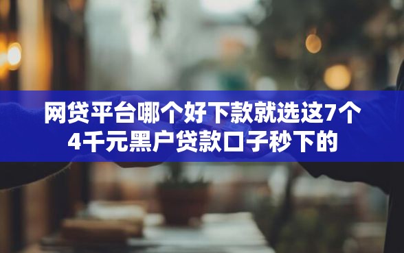 网贷平台哪个好下款就选这7个4千元黑户贷款口子秒下的