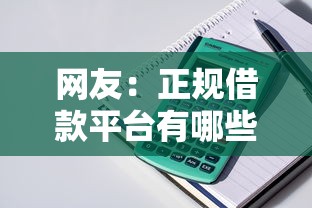 网友：正规借款平台有哪些？求介绍几款鹿口子贷款