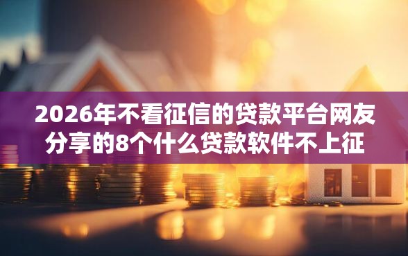 2026年不看征信的贷款平台网友分享的8个什么贷款软件不上征信不用还我觉得不错！