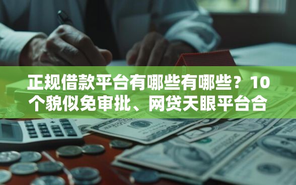 正规借款平台有哪些有哪些？10个貌似免审批、网贷天眼平台合集