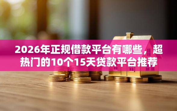 2026年正规借款平台有哪些，超热门的10个15天贷款平台推荐
