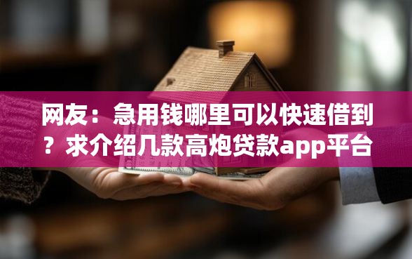 网友：急用钱哪里可以快速借到？求介绍几款高炮贷款app平台
