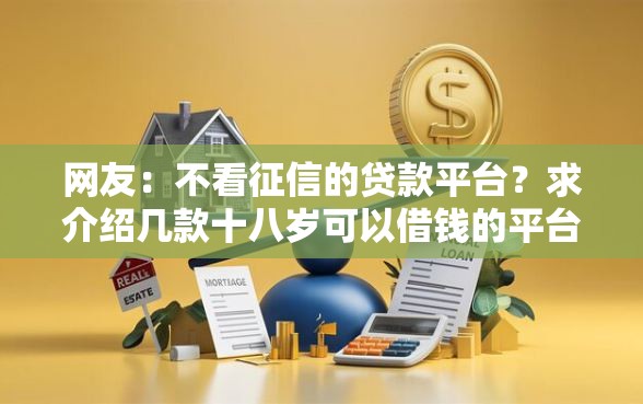 网友：不看征信的贷款平台？求介绍几款十八岁可以借钱的平台