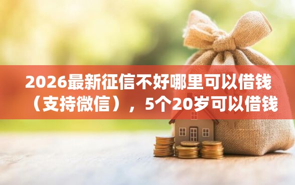2026最新征信不好哪里可以借钱（支持微信），5个20岁可以借钱平台不查征信的app无私分享