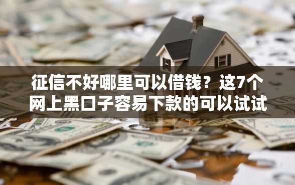 征信不好哪里可以借钱？这7个网上黑口子容易下款的可以试试