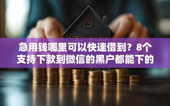 急用钱哪里可以快速借到？8个支持下款到微信的黑户都能下的软件