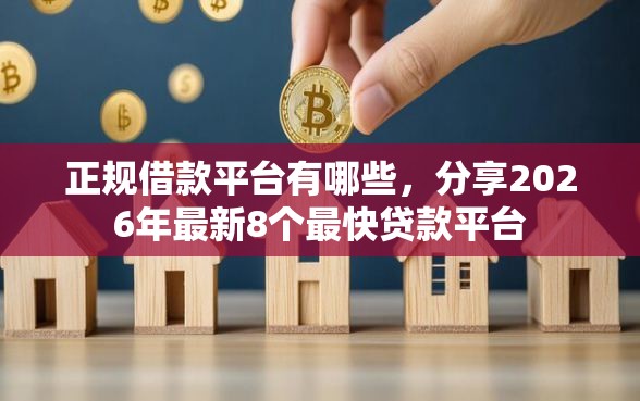 正规借款平台有哪些，分享2026年最新8个最快贷款平台