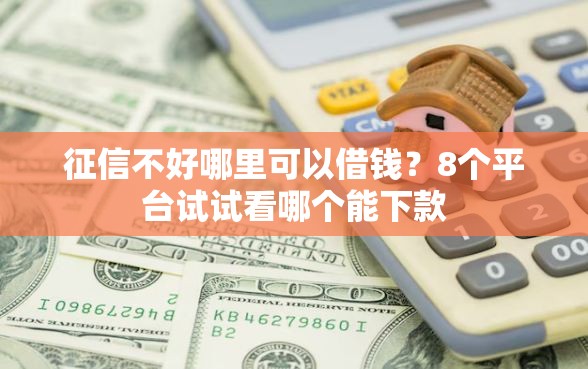征信不好哪里可以借钱？8个平台试试看哪个能下款