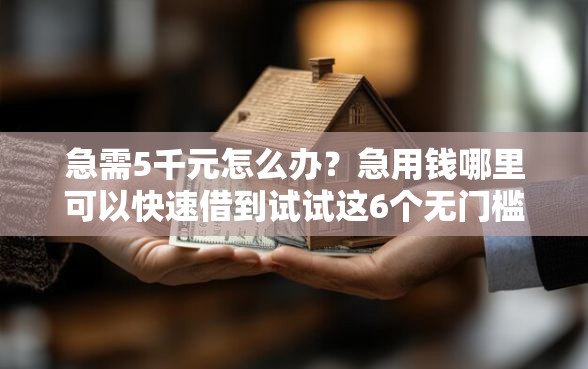 急需5千元怎么办？急用钱哪里可以快速借到试试这6个无门槛平台