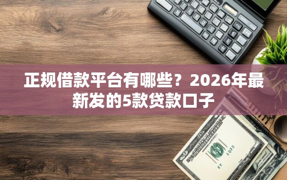 正规借款平台有哪些？2026年最新发的5款贷款口子