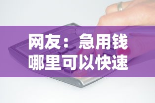 网友：急用钱哪里可以快速借到？求介绍几款轻松借款无征信记录的平台