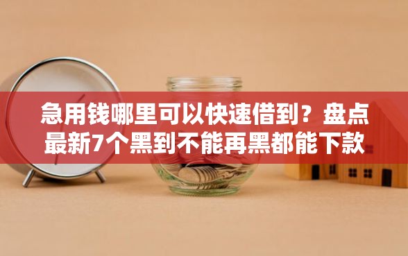 急用钱哪里可以快速借到？盘点最新7个黑到不能再黑都能下款的口子
