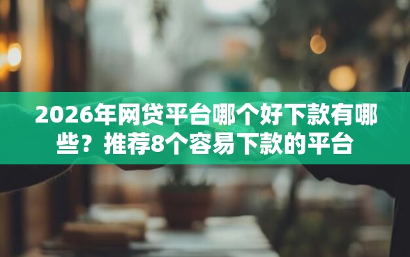 2026年网贷平台哪个好下款有哪些？推荐8个容易下款的平台