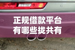 正规借款平台有哪些拢共有哪些选择？6个车贷款平台详解