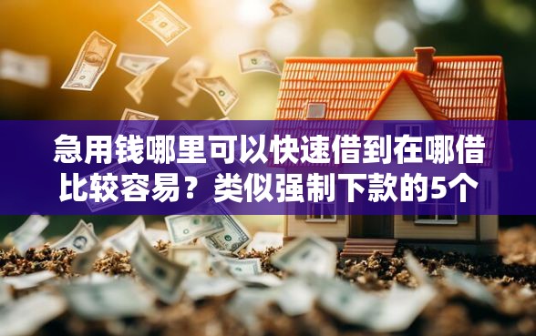急用钱哪里可以快速借到在哪借比较容易？类似强制下款的5个口子参考