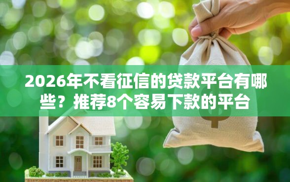 2026年不看征信的贷款平台有哪些？推荐8个容易下款的平台