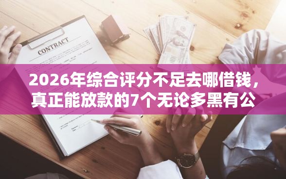 2026年综合评分不足去哪借钱，真正能放款的7个无论多黑有公积金就能下款推荐