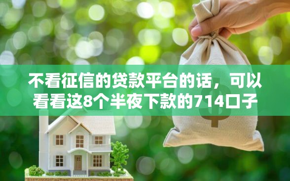 不看征信的贷款平台的话，可以看看这8个半夜下款的714口子