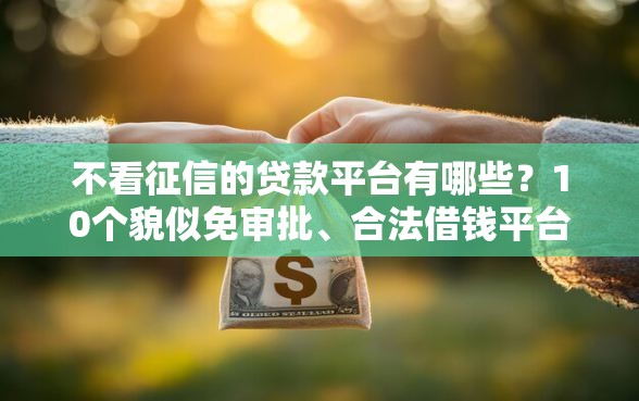 不看征信的贷款平台有哪些？10个貌似免审批、合法借钱平台合集