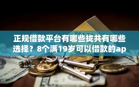 正规借款平台有哪些拢共有哪些选择？8个满19岁可以借款的app详解