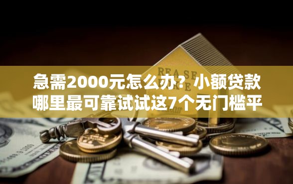 急需2000元怎么办？小额贷款哪里最可靠试试这7个无门槛平台