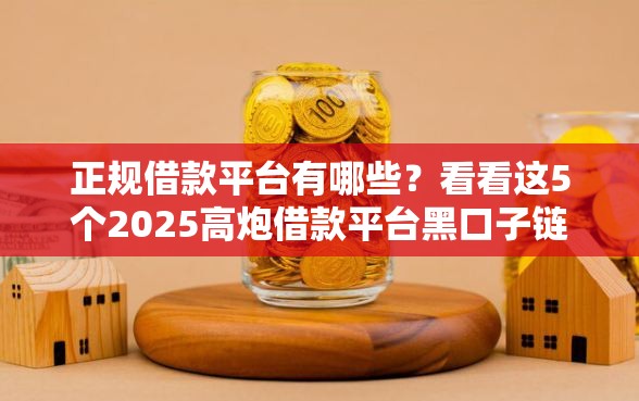 正规借款平台有哪些？看看这5个2025高炮借款平台黑口子链接怎么样