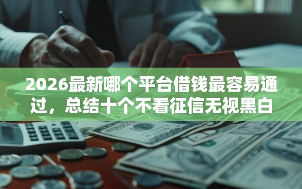 2026最新哪个平台借钱最容易通过，总结十个不看征信无视黑白百分百下款网贷软件！