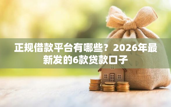 正规借款平台有哪些？2026年最新发的6款贷款口子