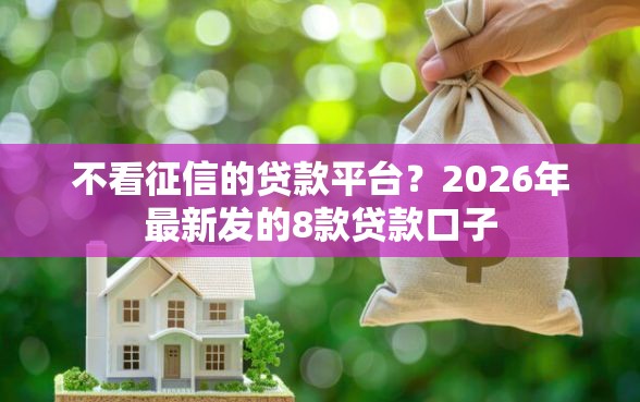 不看征信的贷款平台？2026年最新发的8款贷款口子