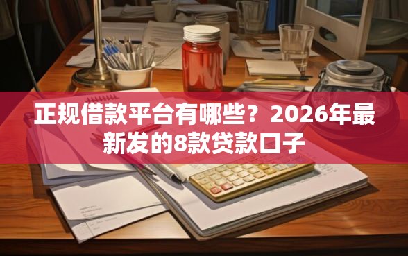 正规借款平台有哪些？2026年最新发的8款贷款口子
