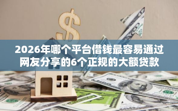 2026年哪个平台借钱最容易通过网友分享的6个正规的大额贷款平台我觉得不错！
