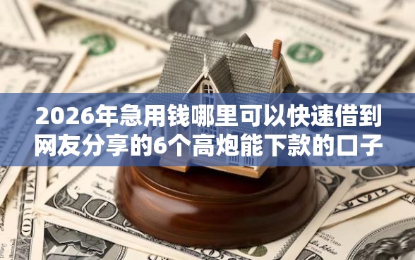 2026年急用钱哪里可以快速借到网友分享的6个高炮能下款的口子我觉得不错！