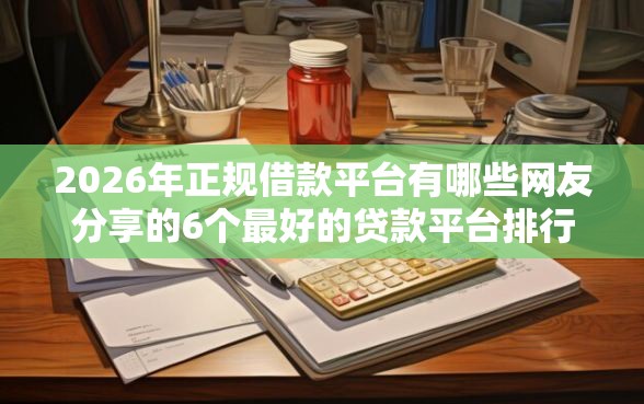 2026年正规借款平台有哪些网友分享的6个最好的贷款平台排行我觉得不错！