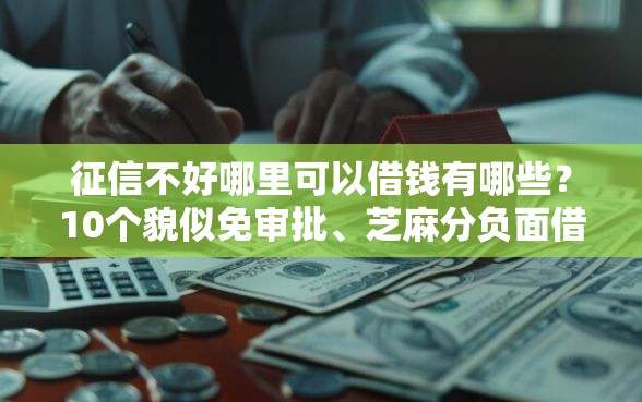 征信不好哪里可以借钱有哪些？10个貌似免审批、芝麻分负面借款的软件合集