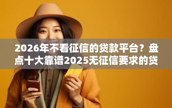 2026年不看征信的贷款平台？盘点十大靠谱2025无征信要求的贷款平台