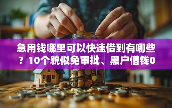 急用钱哪里可以快速借到有哪些？10个貌似免审批、黑户借钱0门槛极速下款口子合集