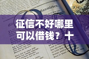 征信不好哪里可以借钱？十大66岁能贷款的平台推荐