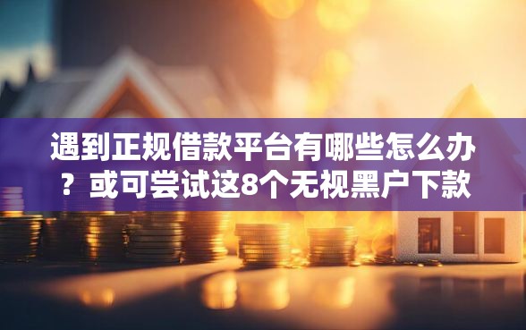 遇到正规借款平台有哪些怎么办？或可尝试这8个无视黑户下款口子名单大全