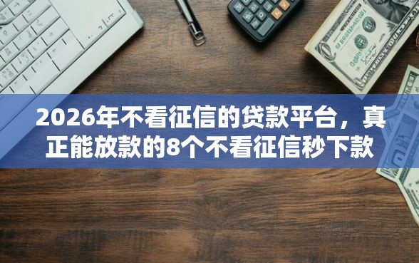 2026年不看征信的贷款平台，真正能放款的8个不看征信秒下款的平台推荐