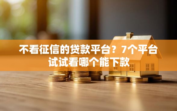 不看征信的贷款平台？7个平台试试看哪个能下款
