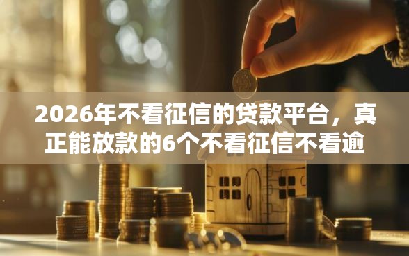 2026年不看征信的贷款平台，真正能放款的6个不看征信不看逾期的借钱平台推荐