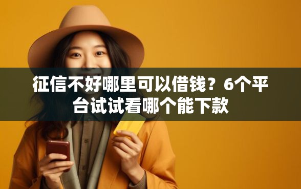 征信不好哪里可以借钱？6个平台试试看哪个能下款
