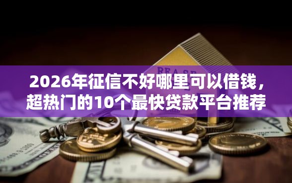 2026年征信不好哪里可以借钱，超热门的10个最快贷款平台推荐