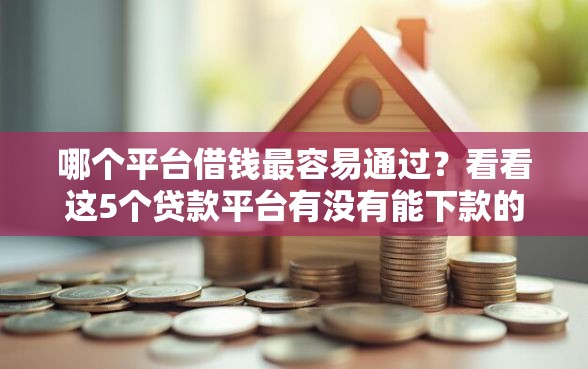 哪个平台借钱最容易通过？看看这5个贷款平台有没有能下款的