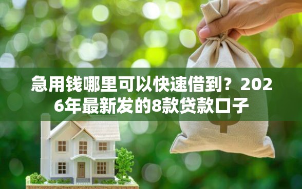 急用钱哪里可以快速借到？2026年最新发的8款贷款口子